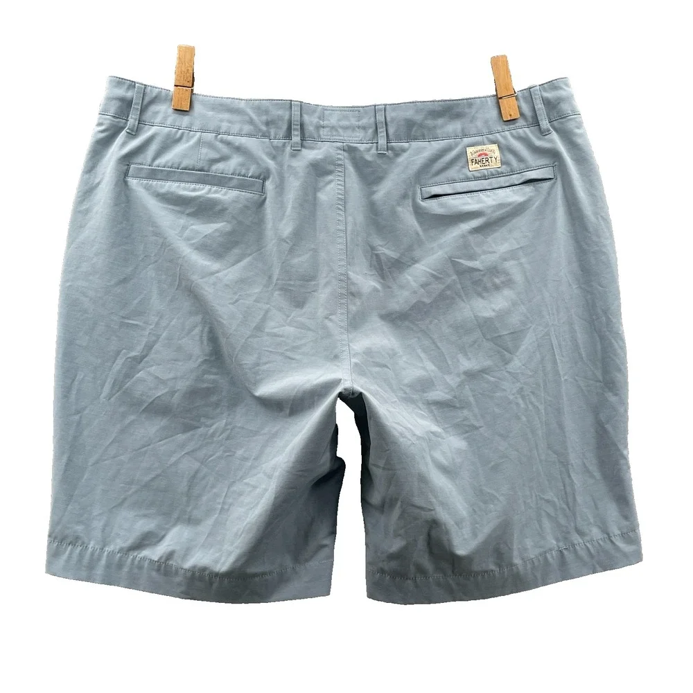 Faherty All Day Shorts Men 40x8* Blue Chino Preppy Outdoor Golf Performance Surf